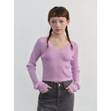 Chicdearshop autumn and Spring Casual Wool Mohair V-neck Twisted Short Knitted Bottoming Shirt