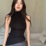 Chicdearshop 2000s fashion Half Turtleneck Camisole Women's Fashionable Knitted Sleeveless Top