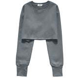 fall inspo outfits Women's Short Cropped Cropped Sweater Fleece-lined Pullover Long Sleeve Yoga Fitness Sportswear Top