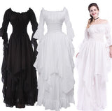 Chicdearshop aesthetic halloween costumes Gorgeous Lace Flare Sleeve off-Neck Vintage Gothic Dress Prom Princess Dress