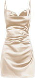 dress Strap Satin Backless Strap Dress Summer Sexy Elegant Socialite Style Strap