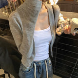 Lazy Style Knitwear Niche Top Women's Short Outer Wear Thin Long Sleeve Knitted Cardigan Coat