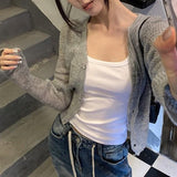 Lazy Style Knitwear Niche Top Women's Short Outer Wear Thin Long Sleeve Knitted Cardigan Coat