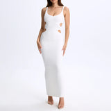 maternity Women's EBay Summer New Sling Square Collar Side Open Waist Sexy High Waist Split Dress