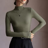 outfit ideas for school Basic Half Turtleneck Modal Bottoming Shirt for Women Autumn New Style Western Style Long Sleeve T-shirt Top Slim Fit All-Matching