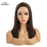 hair Wig Headgear Women's Mid-Length Hand-Woven Front Lace Rose Net Simulation Wig