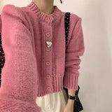 outfit inspo fall Korean Style Gentle Style Short Knitted Cardigan for Women 2024 Autumn and Winter Loose Short Sweater Coat