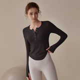 Yoga Clothes Women's Autumn and Winter High-Grade Tight Slimming Fitness Long Sleeve Professional Pilates Training Sports Running Top