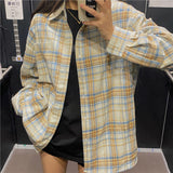 picture day outfit Long Sleeve Plaid Shirt American Retro Loose Spring and Autumn Western Style Small Shirt Mori Women Loose Shirt Coat Women