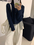 outfit inspo fall Korean Style Gentle Style Short Knitted Cardigan for Women 2024 Autumn and Winter Loose Short Sweater Coat