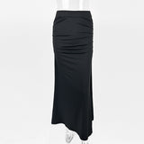 white dress Style 2024 Summer New Women's Skirt Sexy Slim-Fit Sheath Pleated Large Skirt Long Skirt