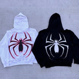 jacket Dark Sweatshirt Men's and Women's Hoodie Gothic Couple Harajuku Large Size Spider Print Zipper Guard