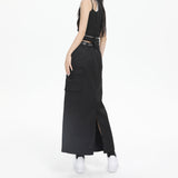 bleach clothes design Retro Overalls Skirt Women's New High Waist Loose Slimming Fashionable Hot Girl Dress