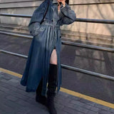 fall women's outfits 2024 Autumn Advanced Casual Long Retro Elegant Denim Wide Trench Coat