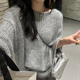 casual fall outfits off-Neck Loose Lazy Style Sweater for Women 2024 Autumn and Winter New Angora Red Sweater Top for Women