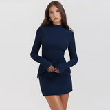 Fall Women's Outfits Idea Autumn New Fashion Sexy Hot Girl Hip Skirt Elegant Slim-Fit Long Sleeve Dress Women's Clothing