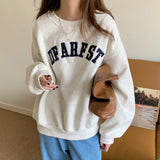 frat boy outfits 2024 Autumn New Embroidered Letter Thin Sweater Women's Loose round Neck Fashion Student Long Sleeve Top Coat Women