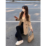 autumn dress Brown Suit Jacket for Women 2024 Spring and Autumn Street style Korean Style Casual Suit