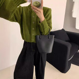 outfit inspo fall Korean Style Gentle Style Short Knitted Cardigan for Women 2024 Autumn and Winter Loose Short Sweater Coat