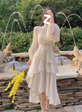 church outfit Atmosphere Autumn Dress Long Sleeve New Fairy Gentle Style Niche Design Skirt