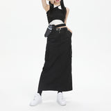 bleach clothes design Retro Overalls Skirt Women's New High Waist Loose Slimming Fashionable Hot Girl Dress