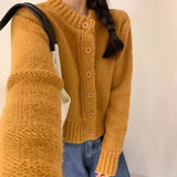 outfit inspo fall Korean Style Gentle Style Short Knitted Cardigan for Women 2024 Autumn and Winter Loose Short Sweater Coat