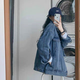 fall outfits women New Early Autumn Retro Trendy Denim Coat Women's Spring and Autumn Loose Korean Style Autumn All-Matching Student Top