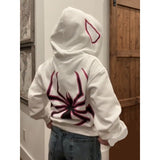 jacket Dark Sweatshirt Men's and Women's Hoodie Gothic Couple Harajuku Large Size Spider Print Zipper Guard