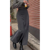 Black Friday Cyber ​​Monday Christmas black sweater dress outfit Chic High Waist Slimming Irregular Split Design over the Knee Long Skirt for Women