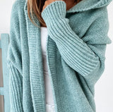 fall trends 2024 outfits Solid Open Front Hoodie Cardigan Sweater