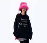 Chicdearshop sweatshirt Letter Layout Simple Printed round Neck Chinese Cotton Sweater Loose Top