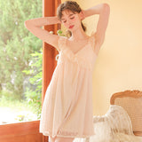 Chicdearshop alien invasion dress to impress Princess Strap Nightdress Women's Summer Lace Snowflake Net Sexy V-neck