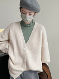 90s streetwear Retro Style Mid-Length Sweater Coat Casual All-Match Soft Knitted Cardigan