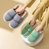 Chicader -  Winter Toast Women Slippers Warm Plush Cotton Slippers Indoor Home Non-Slip Thick Sole Furry Shoes For Couples New 2023