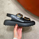 Chicdear-Voguable  INS New Women Real Leather Sandals Woman Buckle Shoes Fashion Party Daily Female Footwear Size 34-40