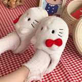 Chicader - Funny Kitty Shoes for Women 2023 Ins Cartoon Animated Feature Cotton Shoes Indoor Furry Warm Winter Slippers Girls Gift Shoes