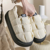 Chicader - Fashion Plush Slippers For Women Men Winter Thick Bottom Fur Bread Shoes Home Cloud Slippers Cozy Warm Non-slip Slippers