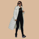 Chicdear -   Women Winter Thick Warm Over Knee Parka Extra Long Puffer Jacket Coat With Detachable Windproof Hood Fashion Outerwear