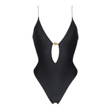 Chicdear Push Up Sexy Women One Piece Swimsuit Female Swimwear 2024 Brazilian Monokini Swimming Suit Beachwear String Black Bathing Suit