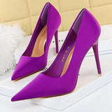 Chicdear -  Shoes Satin Women Pumps 2023 New Purple High Heels Fashion Women Shoes Stiletto Luxury Noble Party Shoes Women Heels