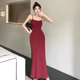 Chicdear Summer Women  Sexy Sleeveless Maxi Dress Spaghetti Strap Backless Slim RobeParty Clubwear