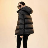 Chicdear - 2023 New Women Down Jacket Winter Coat Female Short Parkas Loose Thick Warm Outwear Hooded Leisure Time Versatile Overcoat