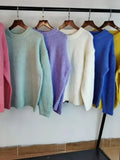 Christmas gift    10 Colors Pink Women Sweater Womens Winter Sweaters Pullover Female Knitting Overszie Long Sleeve Loose Knitted Outerwear White
