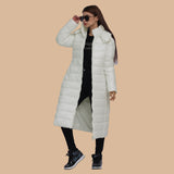 Chicdear -   Women Winter Thick Warm Over Knee Parka Extra Long Puffer Jacket Coat With Detachable Windproof Hood Fashion Outerwear