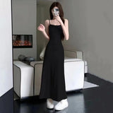 Chicdear Summer Women  Sexy Sleeveless Maxi Dress Spaghetti Strap Backless Slim RobeParty Clubwear