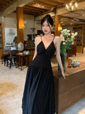 Chicdear Summer Dresses Korean Chic Simple Casual Women's Dresses Elegant Sleeveless Solid Color Sexy Backless Camisole Midi Long Dresses