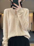 Christmas gift    Wool Cardigan Womens Clothing O-neck Sweater Mujer Long Sleeve Tops Knitwears Korean Fashion Style New In Outerwears Crochet