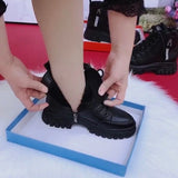 Chicdear Shoes 2024 Fashion Winter Warm Women Black Casual Shoes Plus Velvet All-Match Sneakers Thick-Soled Cotton