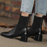 Chicdear - 2024 Autumn Winter Knitted Short Boots Women New Ankle Socks Shoes Women Fashion Large Size 43 Slip on High Heels Botas De Mujer