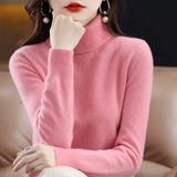 Christmas gift    High-Collared Cashmere Sweater Wool Knit Women's Turtle Neck Pullover High-Quality Sweater Women's Winter Warm Jumper S-XXL